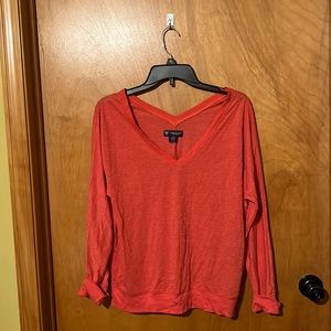 AE Orange stripe shimmer long sleeve. Sz L